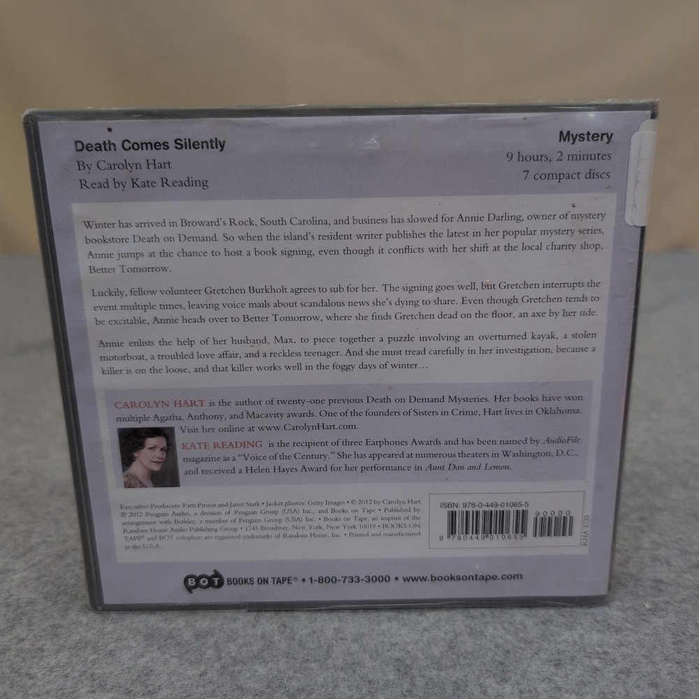 Death Comes Silently Carolyn Hart Death on Demand Mystery Audiobook 7 CD Unabrid - Picture 2 of 2